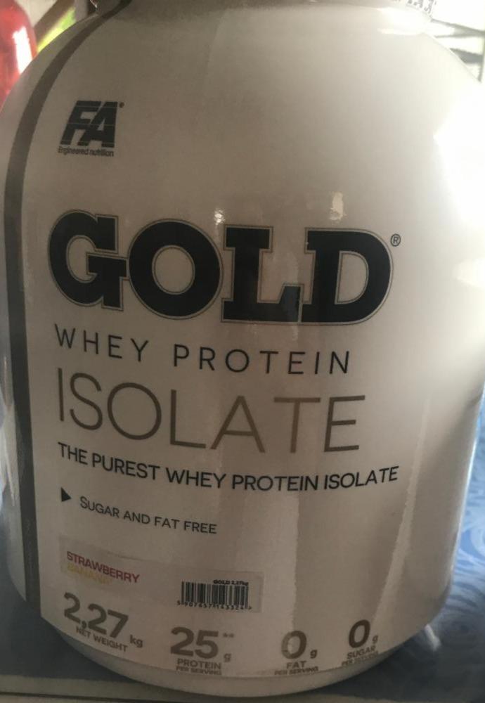 Fotografie - Gold whey protein isolate strawberry Fa performance line