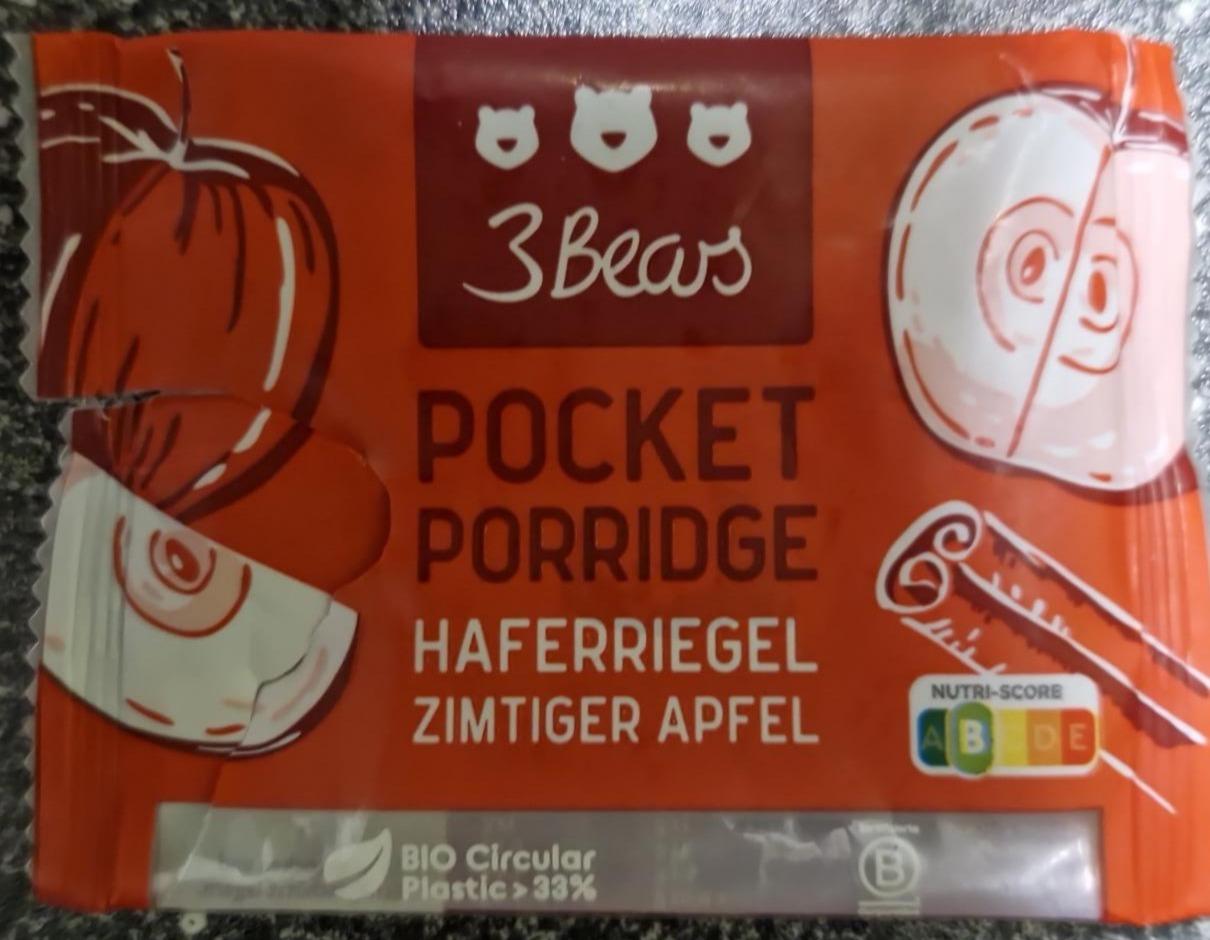 Fotografie - Pocket Porridge Haferriegel Zimtiger Apfel 3 Bears