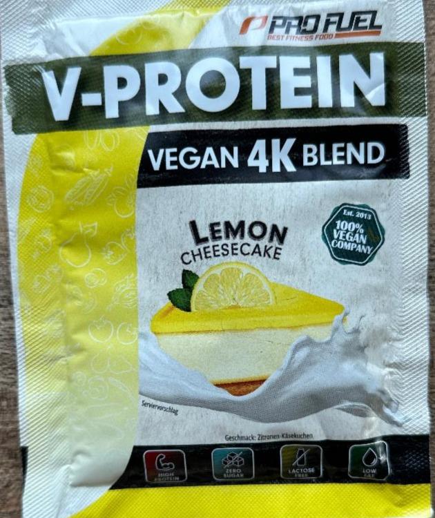 Fotografie - V-Protein Vegan 4K blend Lemon Cheesecake Pro Fuel