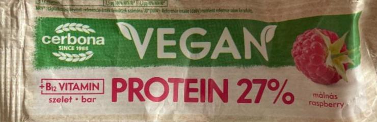 Fotografie - Vegan Protein bar 27% Raspberry Cerbona