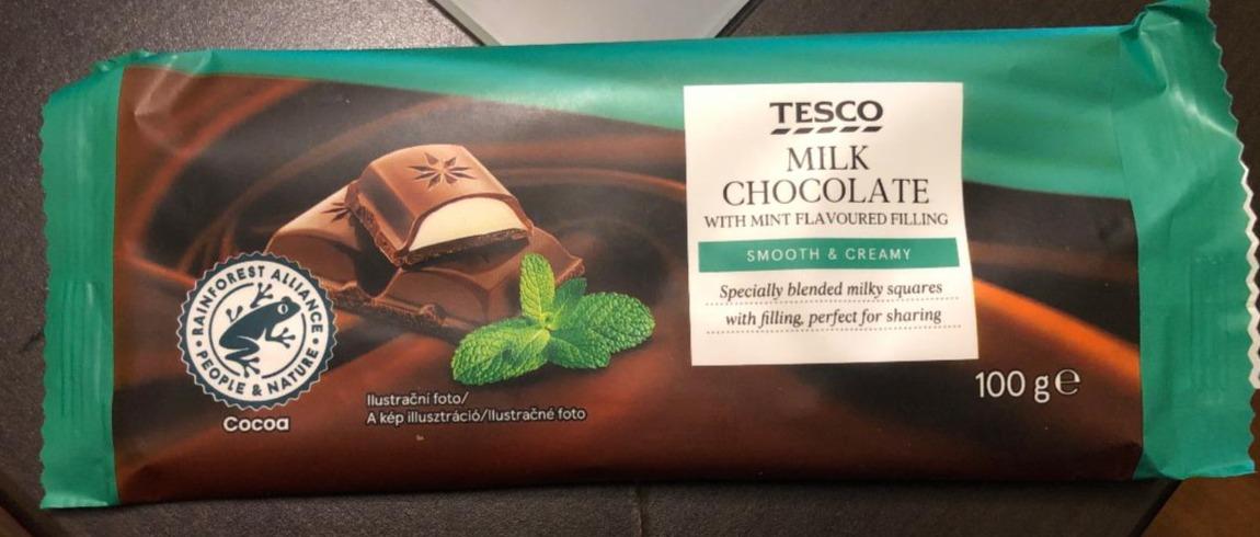 Fotografie - Milk Chocolate with mint flavoured filling Tesco