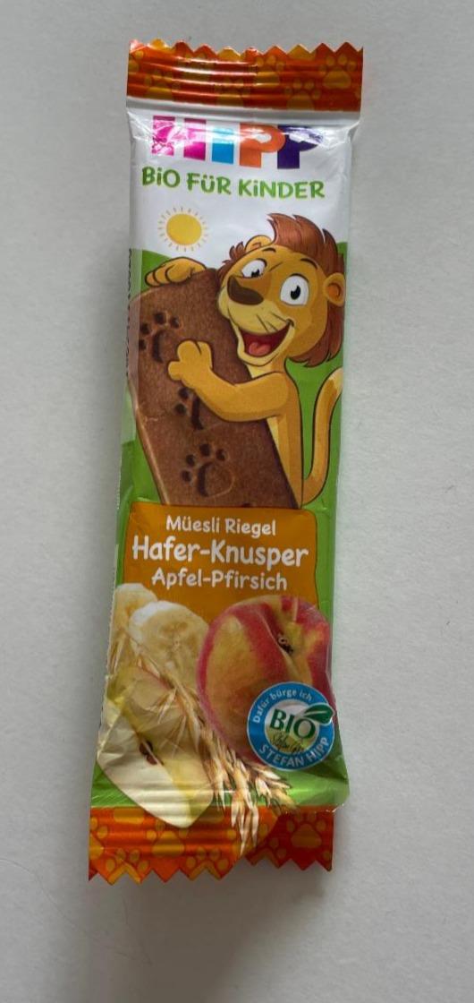 Fotografie - Müesli Riegel Hafer-Knusper Apfel-Pfirsich Hipp Bio für kinder