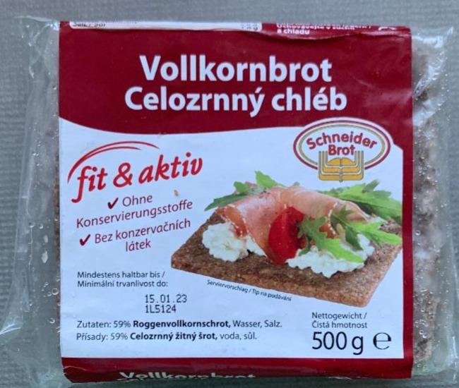 Fotografie - chlieb Vollkornbrott celozrnný Schneider Brot