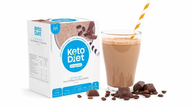 Fotografie - proteinový nápoj příchuť ledová káva a čokoláda KetoDiet