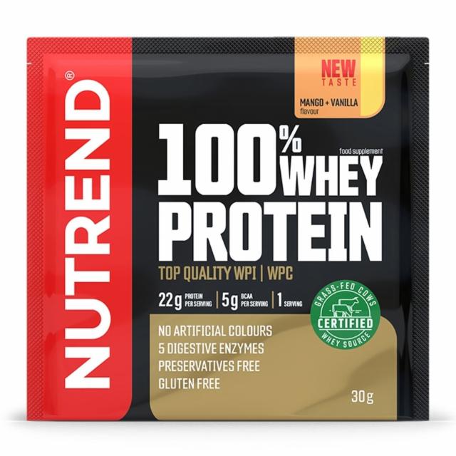 Fotografie - 100% whey protein mango + vanilla (mango + vanilka) Nutrend