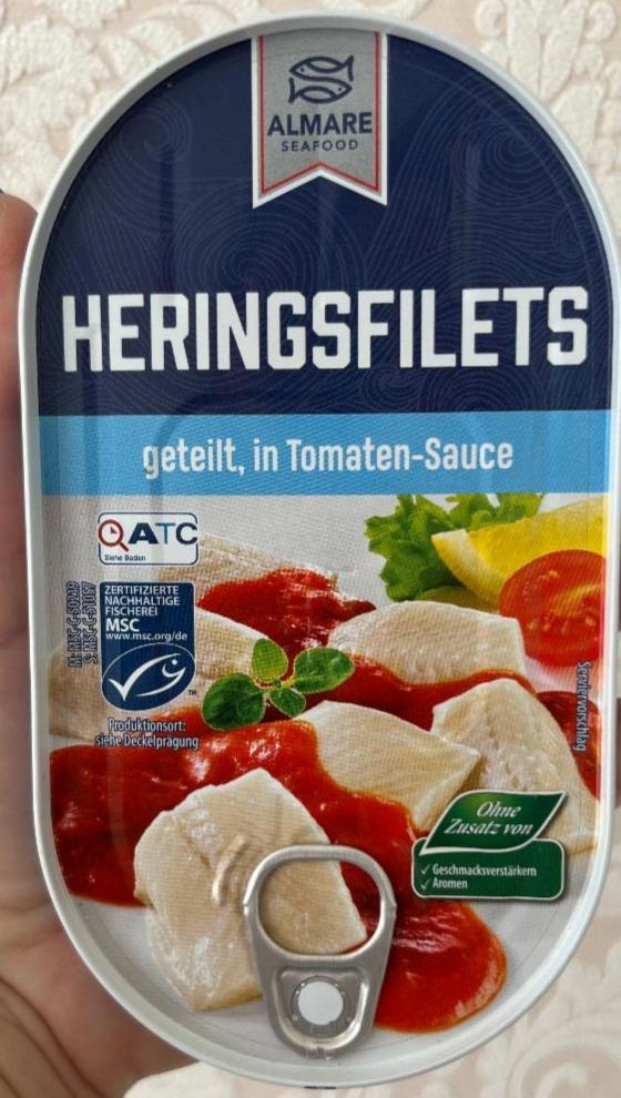 Fotografie - Heringsfilets geteilt, in Tomaten-Sauce Almare Seafood