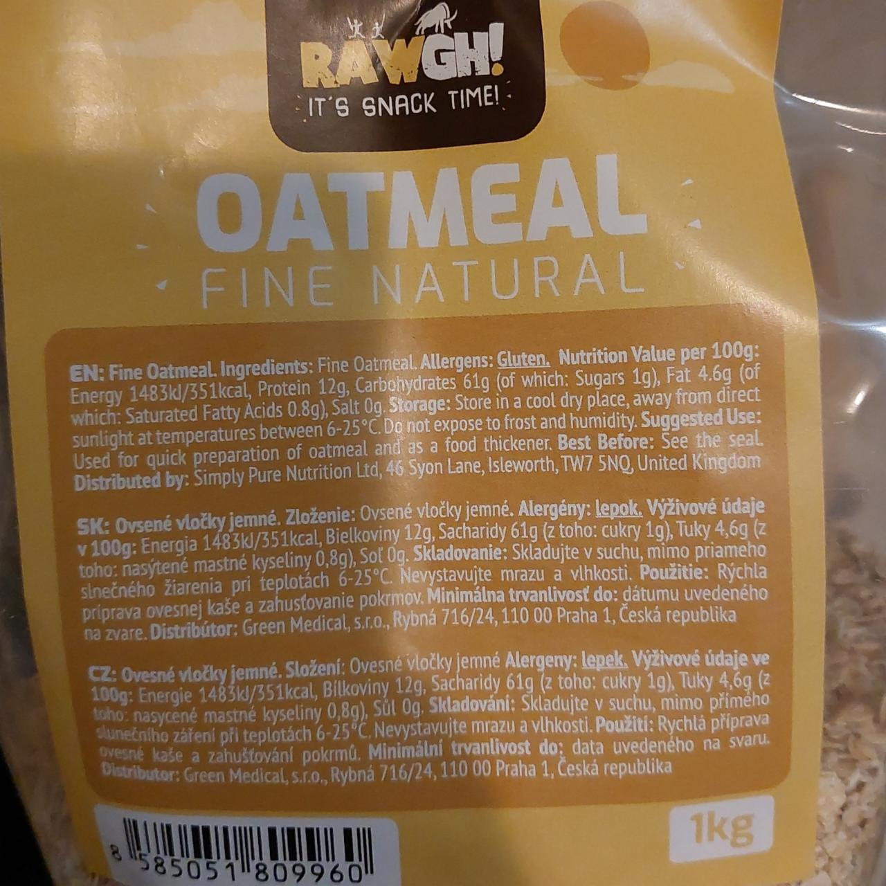 Fotografie - Oatmeal Fine Natural Rawgh!