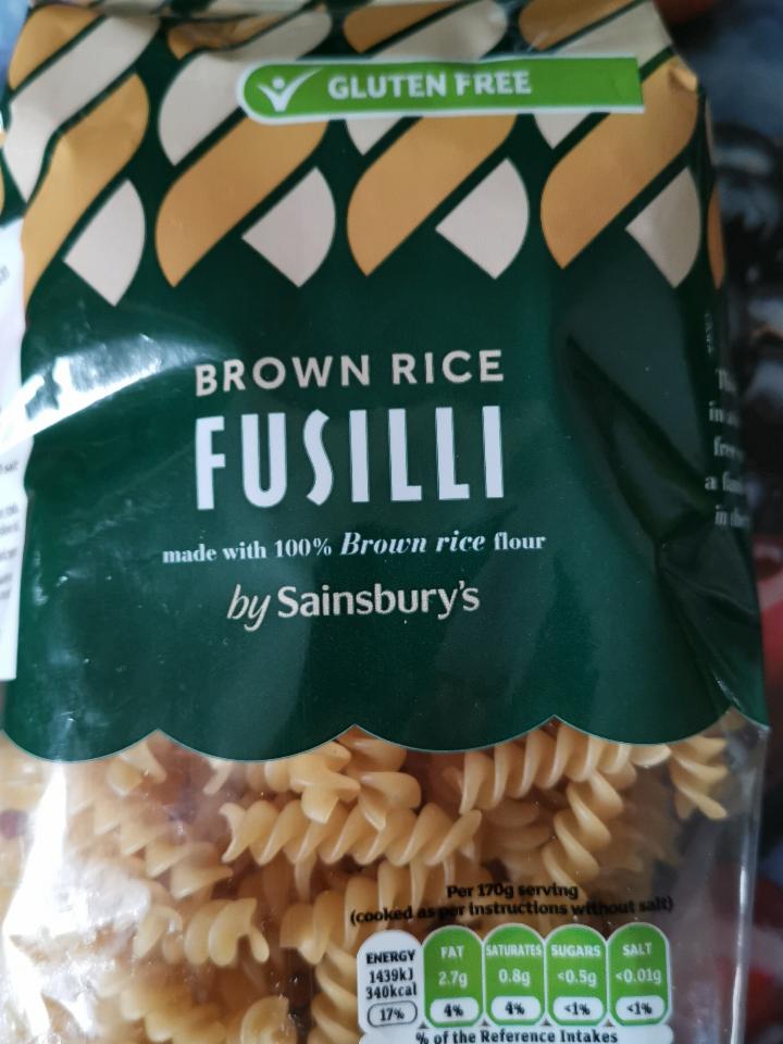 Fotografie - Fusilli brown rice Sainsburys