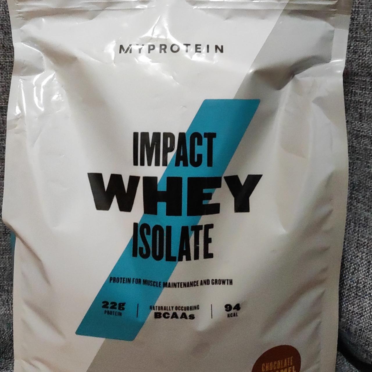 Fotografie - Impact Whey Isolate Chocolate Caramel MyProtein