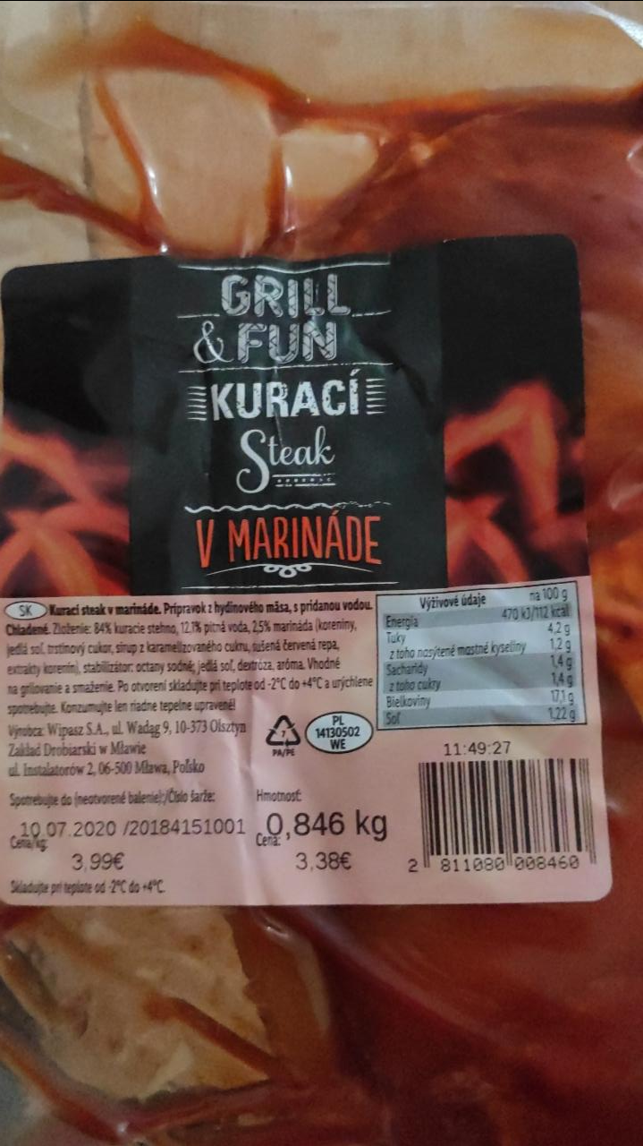 Fotografie - kuraci steak v marinade Grill & Fun