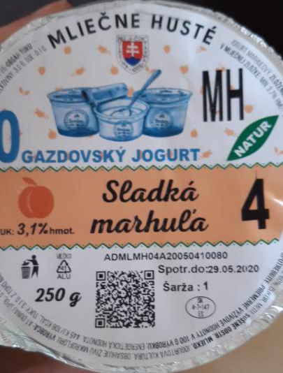 Fotografie - Gazdovský jogurt sladká marhuľa Farmfoods