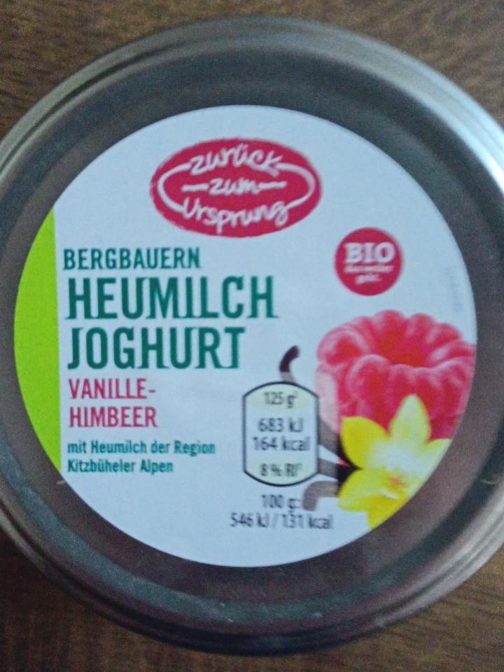 Fotografie - Bio Bergbauern Heumilch Joghurt Vanille-Himbeer Zurück zum Ursprung