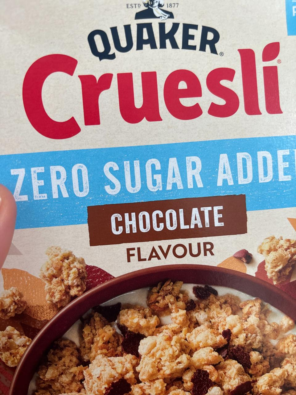 Fotografie - Cruesli Zero Sugar Added Chocolate Flavour Quaker
