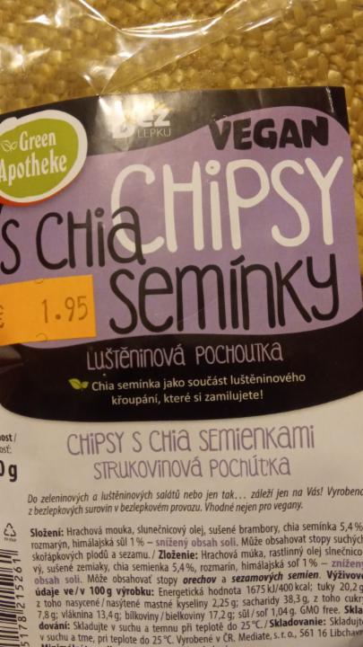 Fotografie - chipsy s chia seminkem Green Apotheke