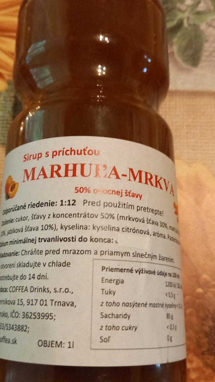 Fotografie - Sirup s príchuťou Marhuľa - Mrkva