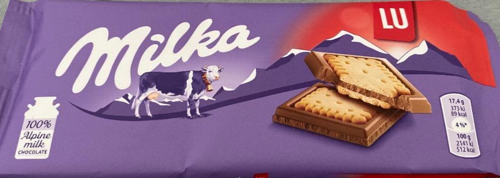 Fotografie - Milka LU mliečna čokoláda so sušienkami