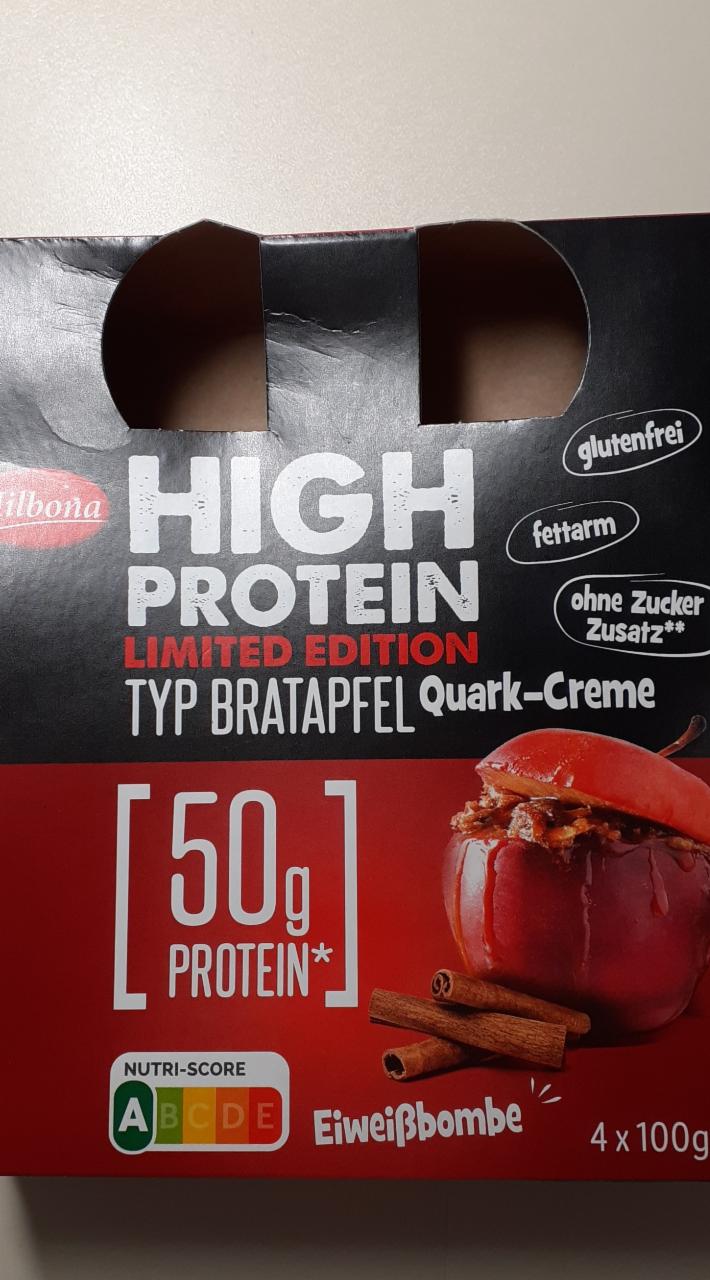 Fotografie - High protein Quark Creme Bratapfel Milbona