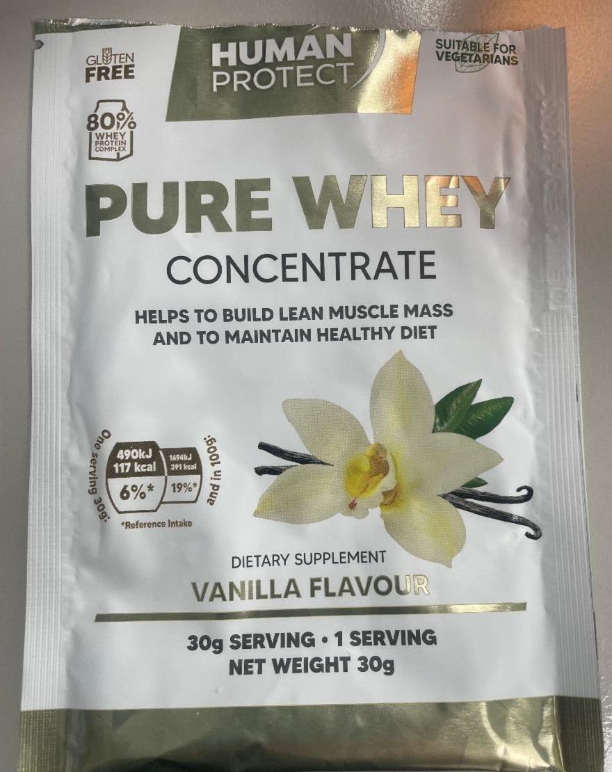 Fotografie - Pure Whey Concentrate Vanilla Flavour Human Protect