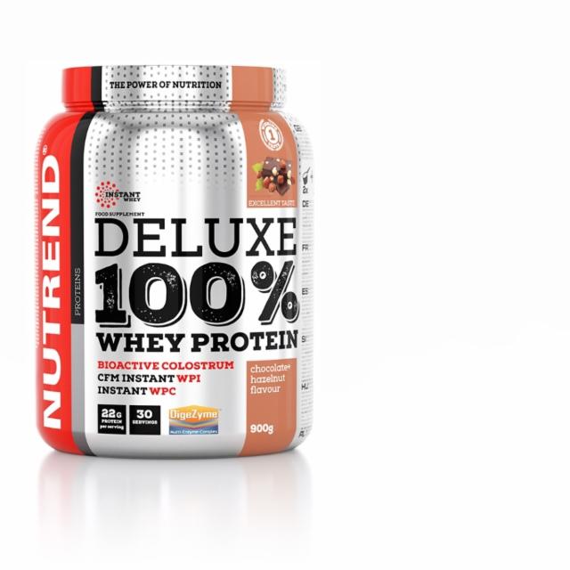 Fotografie - Deluxe 100% whey protein chocolate + hazelnut (čokoláda + lískový ořech) Nutrend