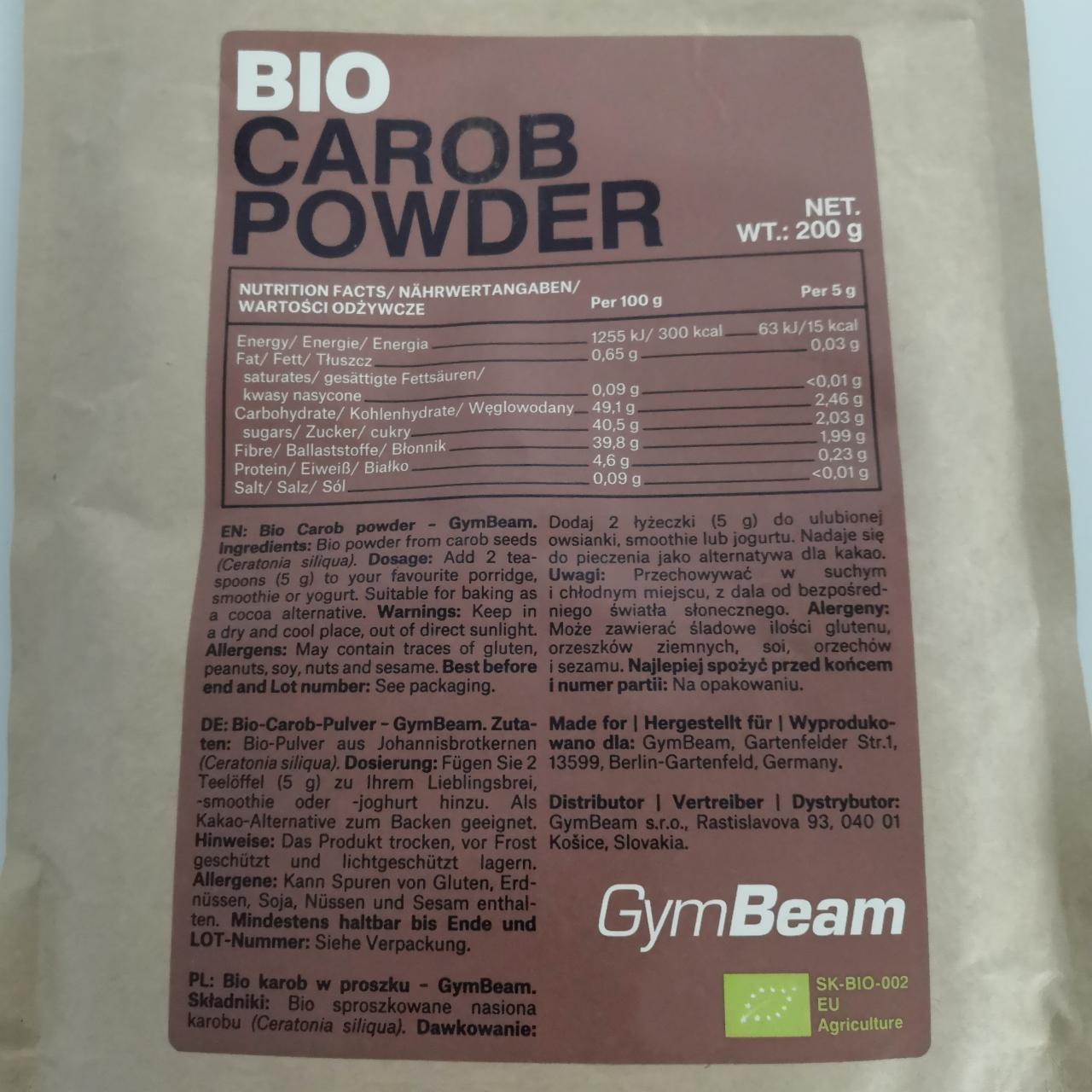 Fotografie - Bio Carob Powder GymBeam