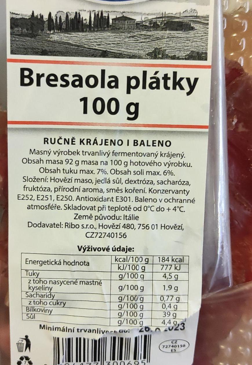 Fotografie - Bresaola plátky Ribo foods