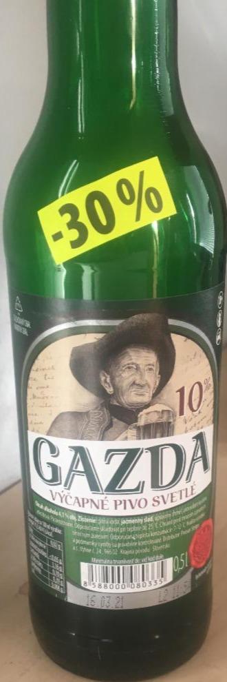 Fotografie - Gazda výčapné pivo svetlé 10%