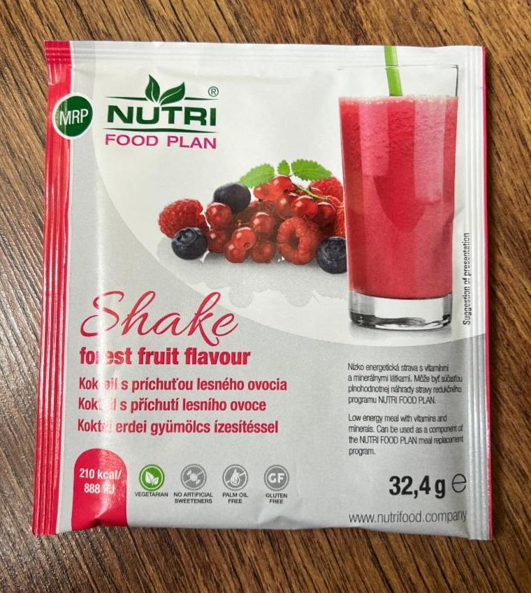 Fotografie - Shake forest fruit flavour Nutri food plan