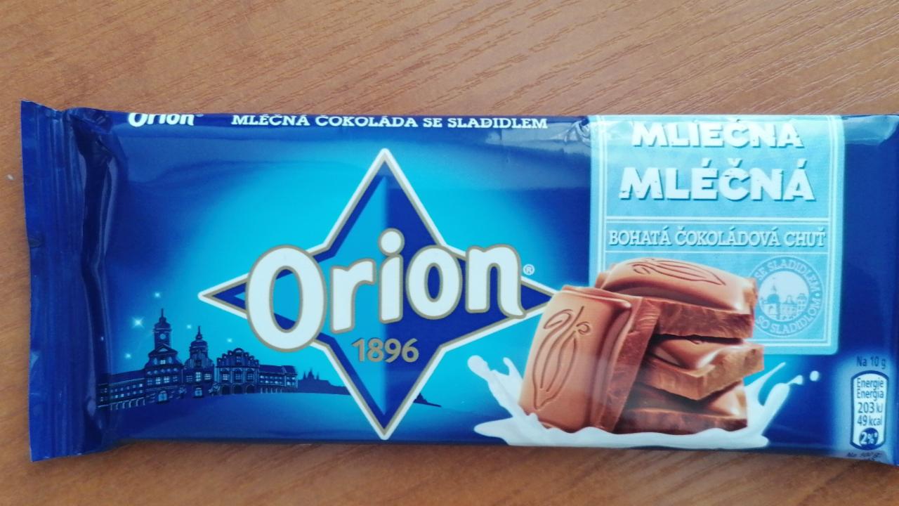 Fotografie - Orion mliečna čokoláda so sladidlom