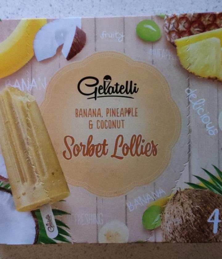 Fotografie - Sorbet Lollies banana, pineapple, coconut Gelatelli