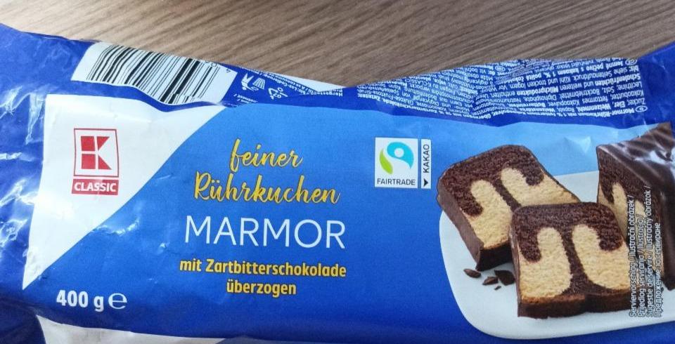 Fotografie - Feiner Rührkuchen Marmor mit Zartbitterschokolade überzogen K-Classic