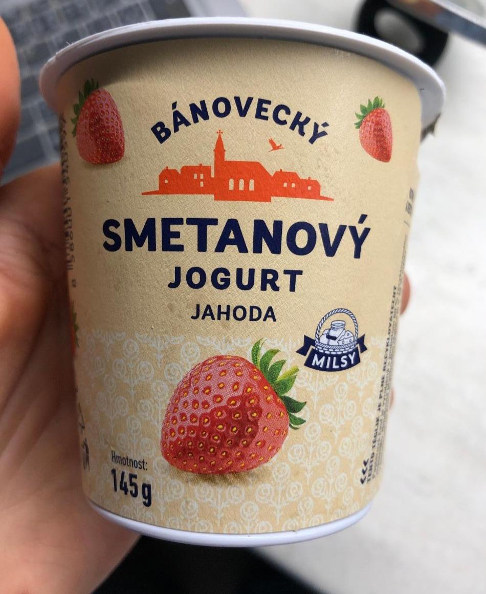 Fotografie - Bánovecký Smetanový jogurt jahoda Milsy