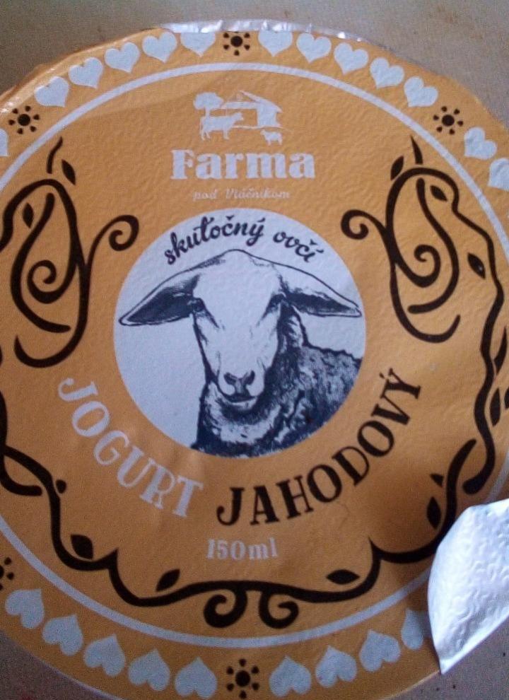 Fotografie - Jogurt jahodový skutočne ovčí Farma pod Vtačnikom
