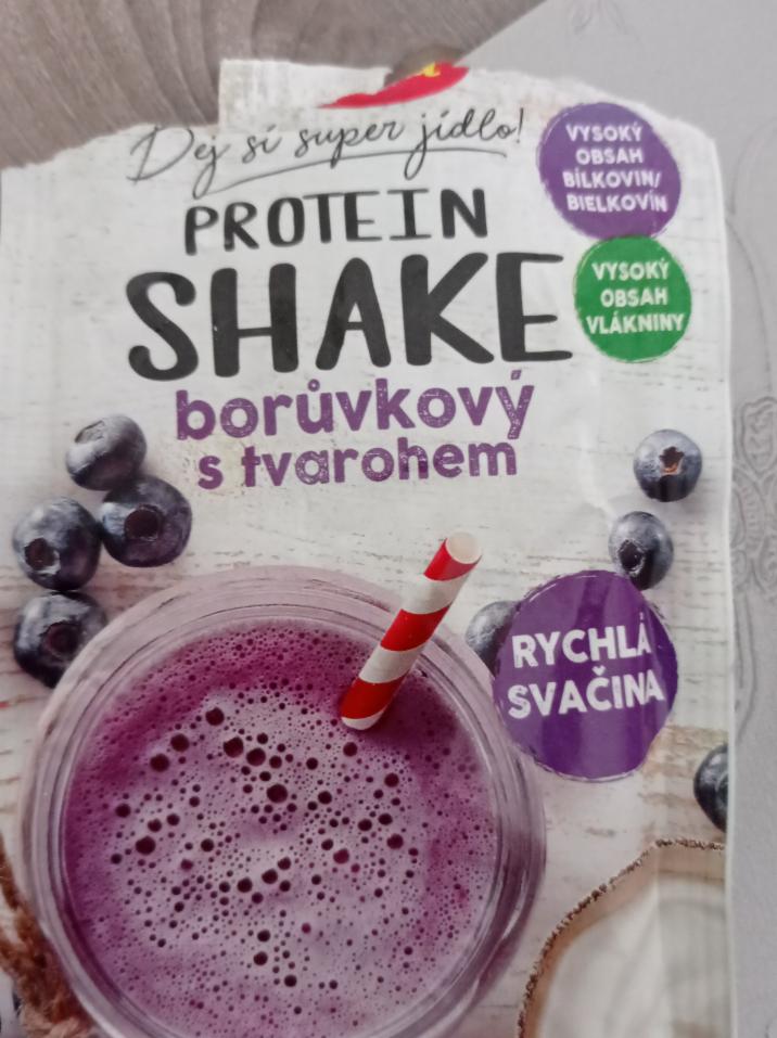 Fotografie - protein shake boruvkový s tvarohem