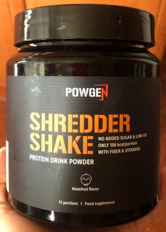 Fotografie - Shredder Shake Protein drink powder Hazelnut Powgen