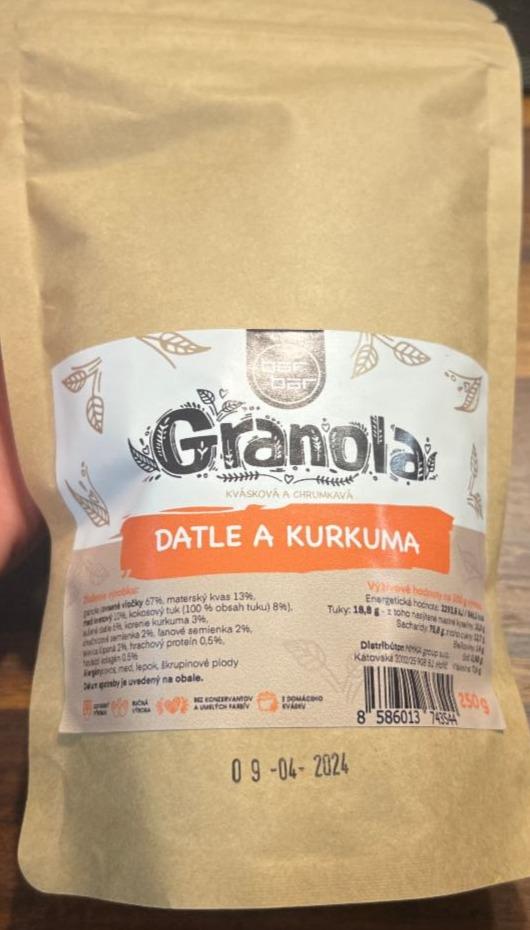 Fotografie - Granola Datle a kurkuma bar bar