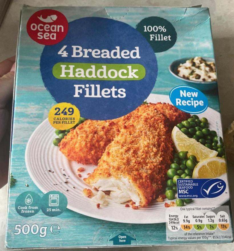 Fotografie - 4 Breaded Haddock Fillets Ocean Sea