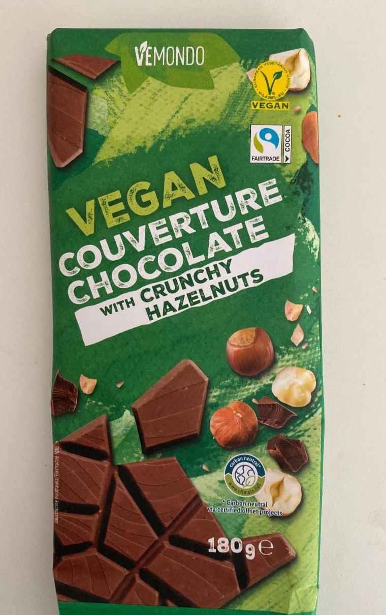 Fotografie - Vegan Couverture Chocolate with Crunchy Hazelnuts Vemondo