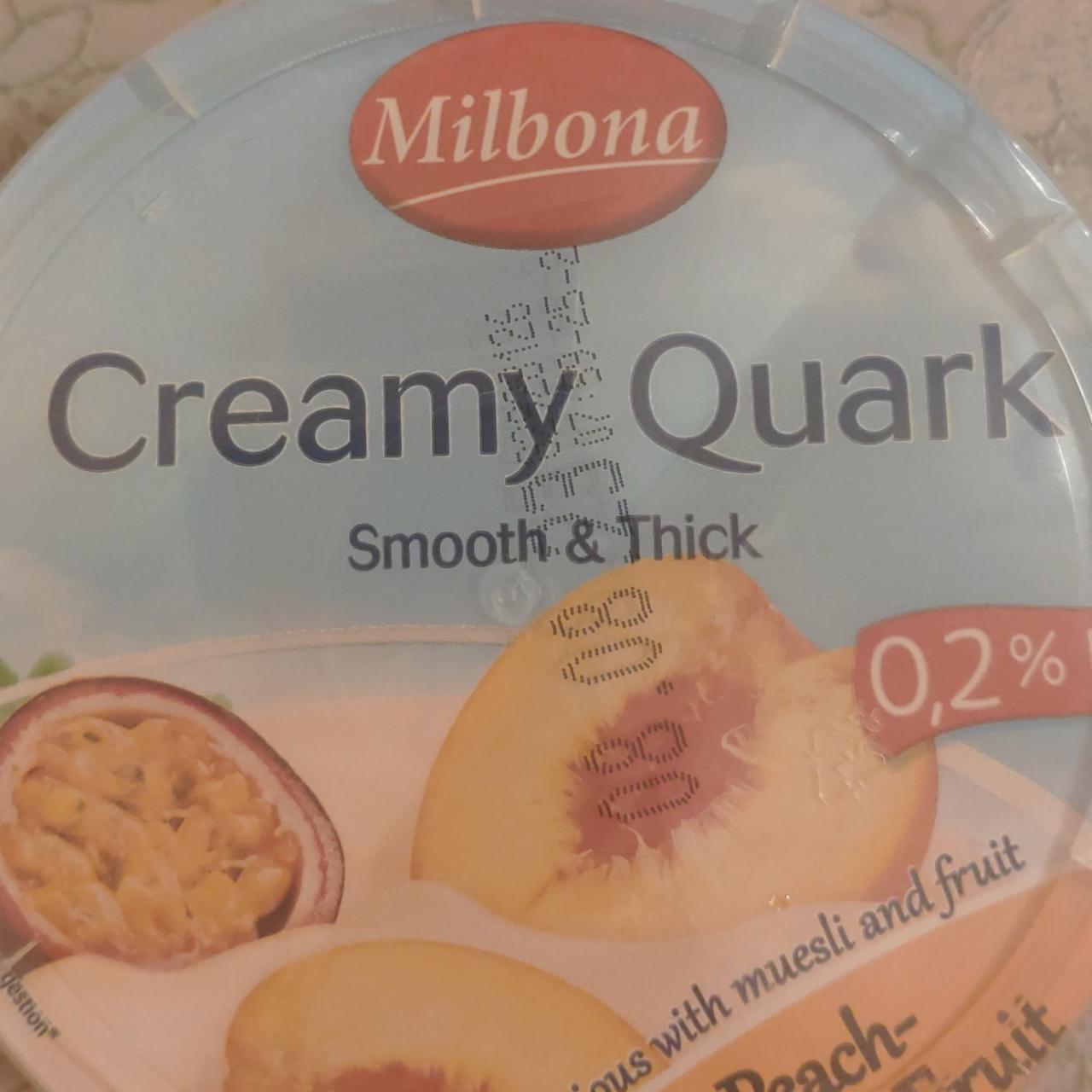 Fotografie - Creamy Quark 0,2% Fett Peach-Passion fruit Milbona