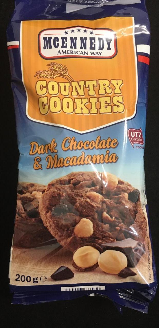 Fotografie - McENNEDY Country Cookies s hořkou čokoládou a makadamiovými ořechy