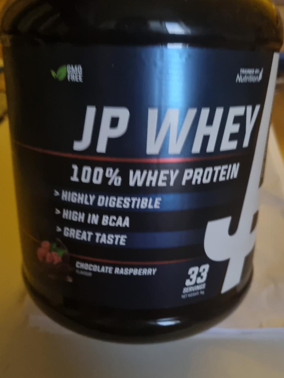 Fotografie - JP Whey 100% Whey protein Chocolate raspberry