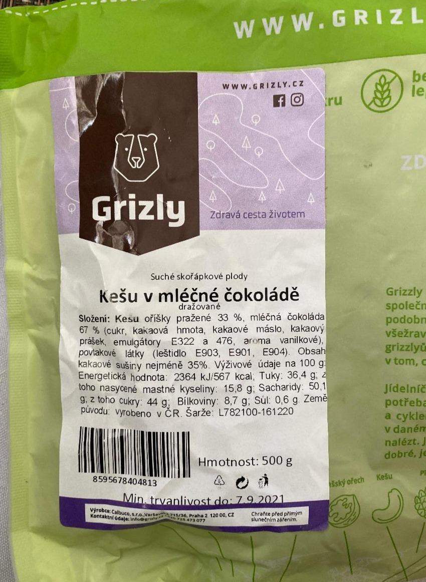 Fotografie - Kešu v mléčné čokoláde Grizly