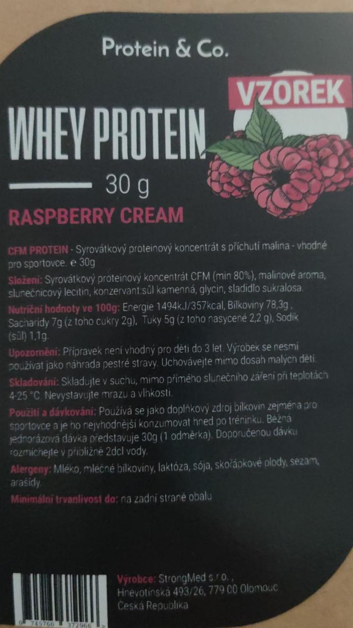 Fotografie - Whey protein Raspberry cream Protein & Co.