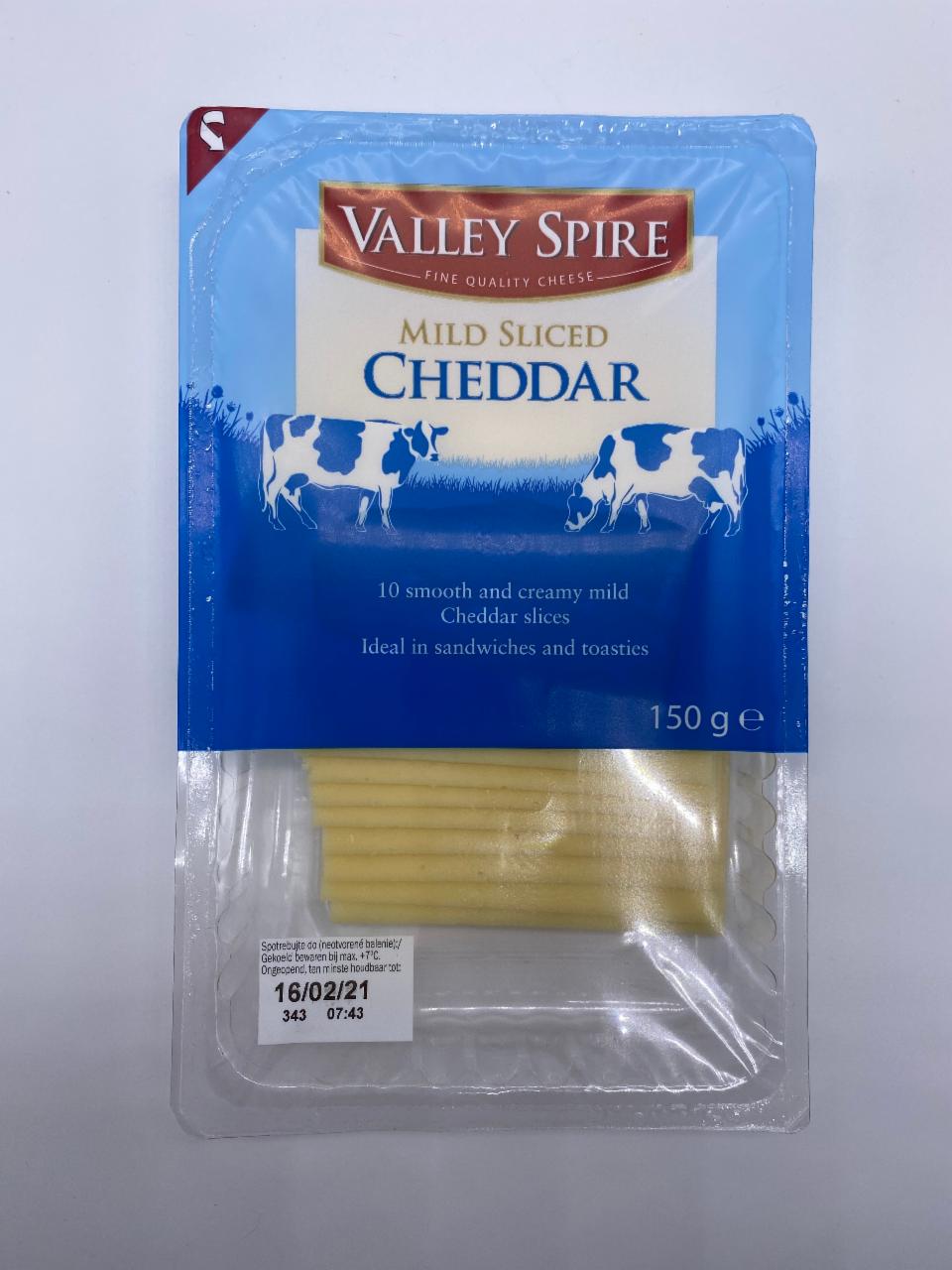 Fotografie - Cheddar mild sliced Valley Spire