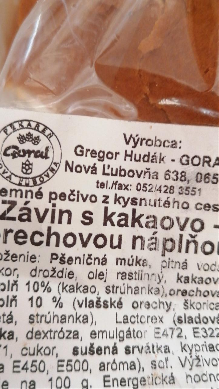 Fotografie - Závin s kakaovo-orechovou náplňou Goral