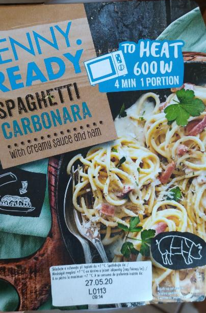 Fotografie - Spaghetti Carbonara with creamy sauce and ham Penny ready