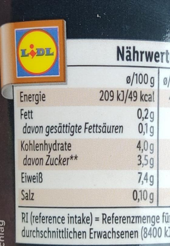 High Protein Quark-Joghurt Creme Typ Latte Milbona - kalórie, kJ a ...