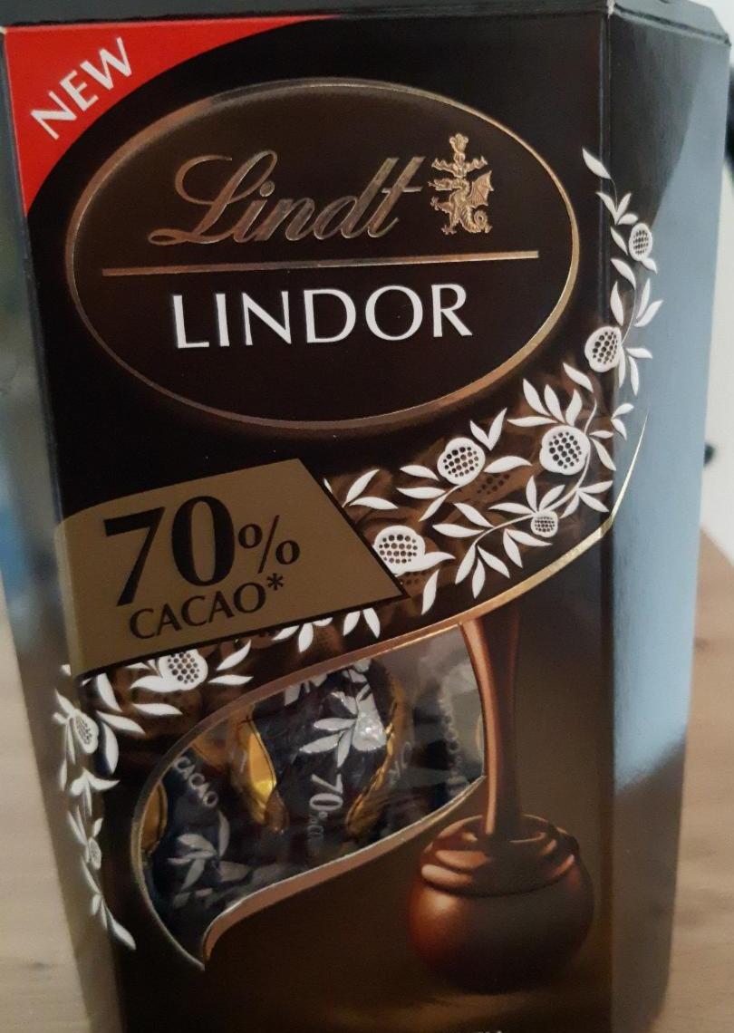 Fotografie - Lindor Extra horká čokoláda 70% s jemnou krémovou náplňou