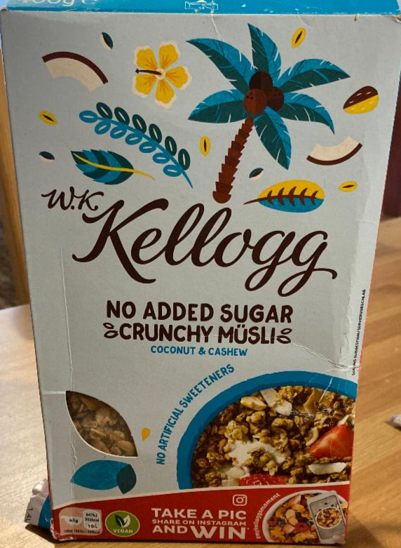 Fotografie - No Added Sugar Crunchy Müsli Coconut & Cashew W. K. Kellogg