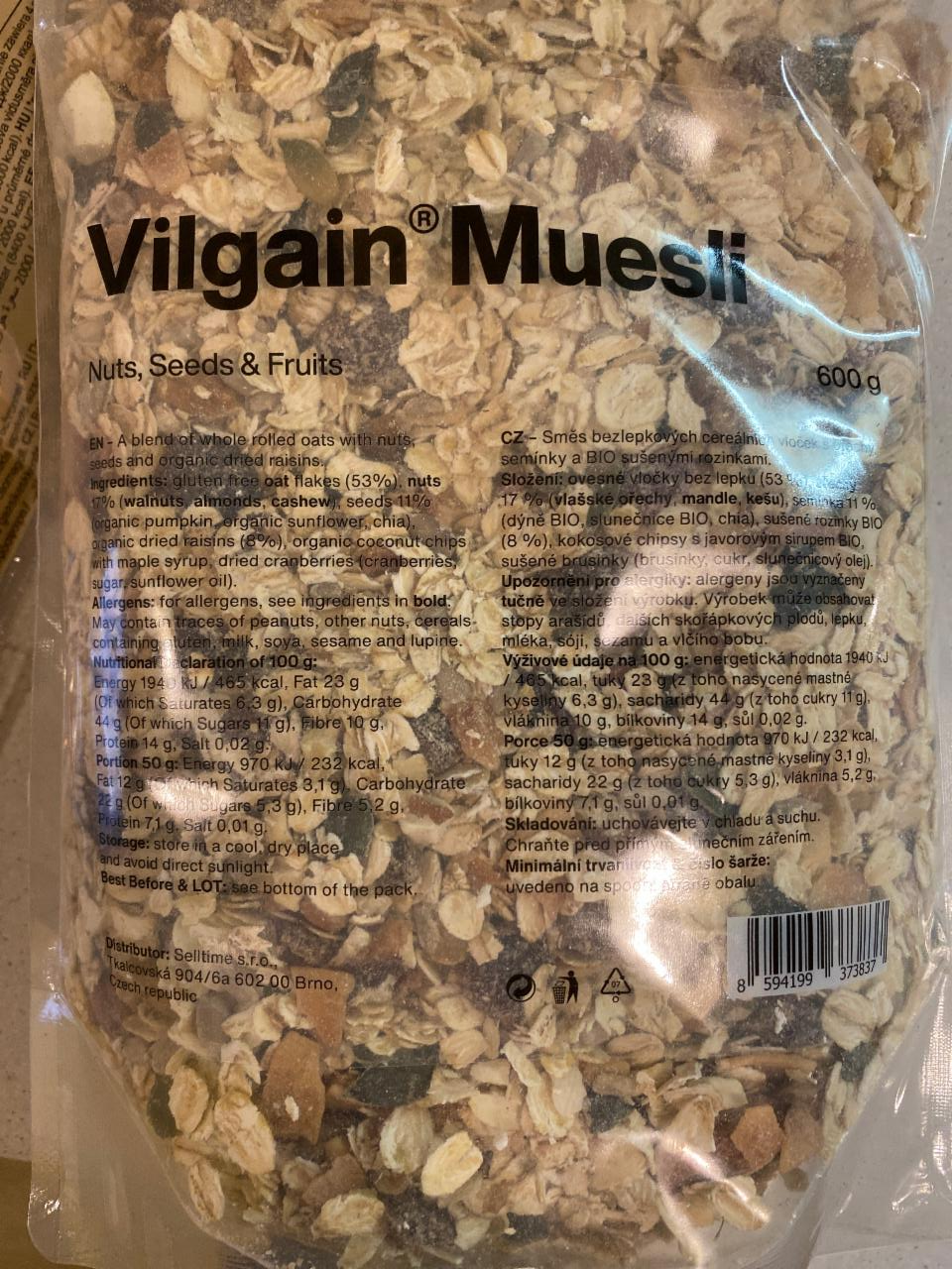 Fotografie - Vilgain Muesli Nuts, Seeds & Fruits