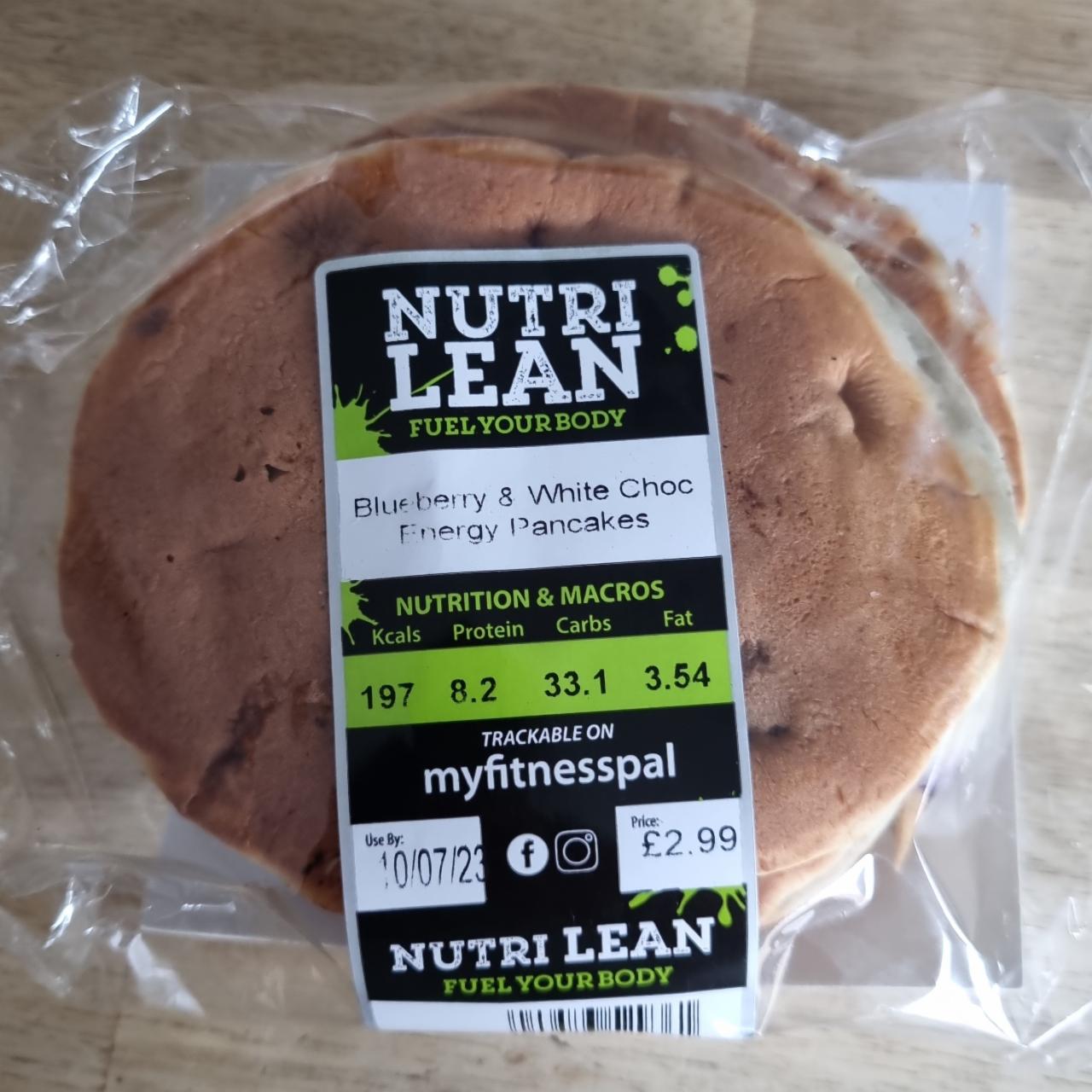 Fotografie - Blueberry & White Choc Energy Pancakes Nutri Lean